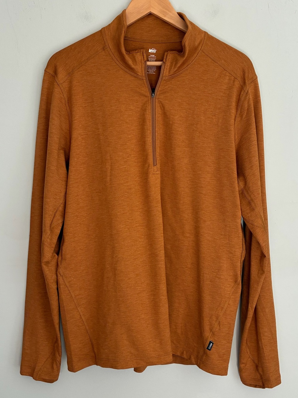 REI Rust Brown Long Sleeve Quarter-Zip Size L